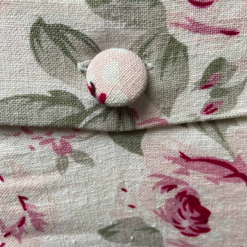 Simply Shabby Chic Rosalie Linen Blend Floral Roses Pillow Cover Pair Cream Pink - Picture 7 of 16